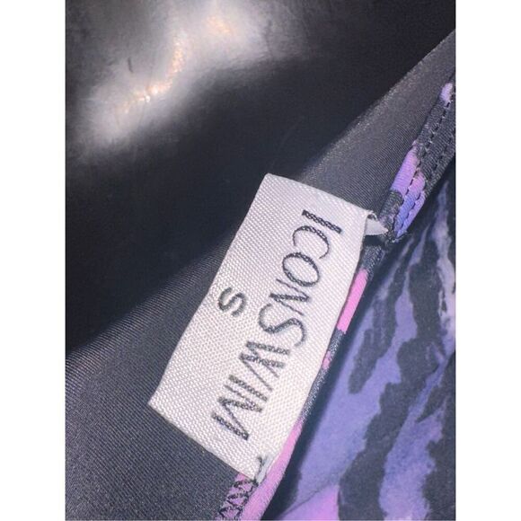 Stunning UNIQUE WOMEN purple TWO PIECE ICON SWIM Tropical Bliss cutout design Bi - Picture 5 of 6